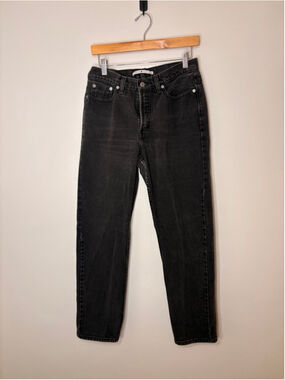 Tommy Hilfiger Women Black Jean 29” Straight Leg High Rise Denim Y2K Grunge VTG